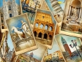 travel in Italy - vintage collage from old cards